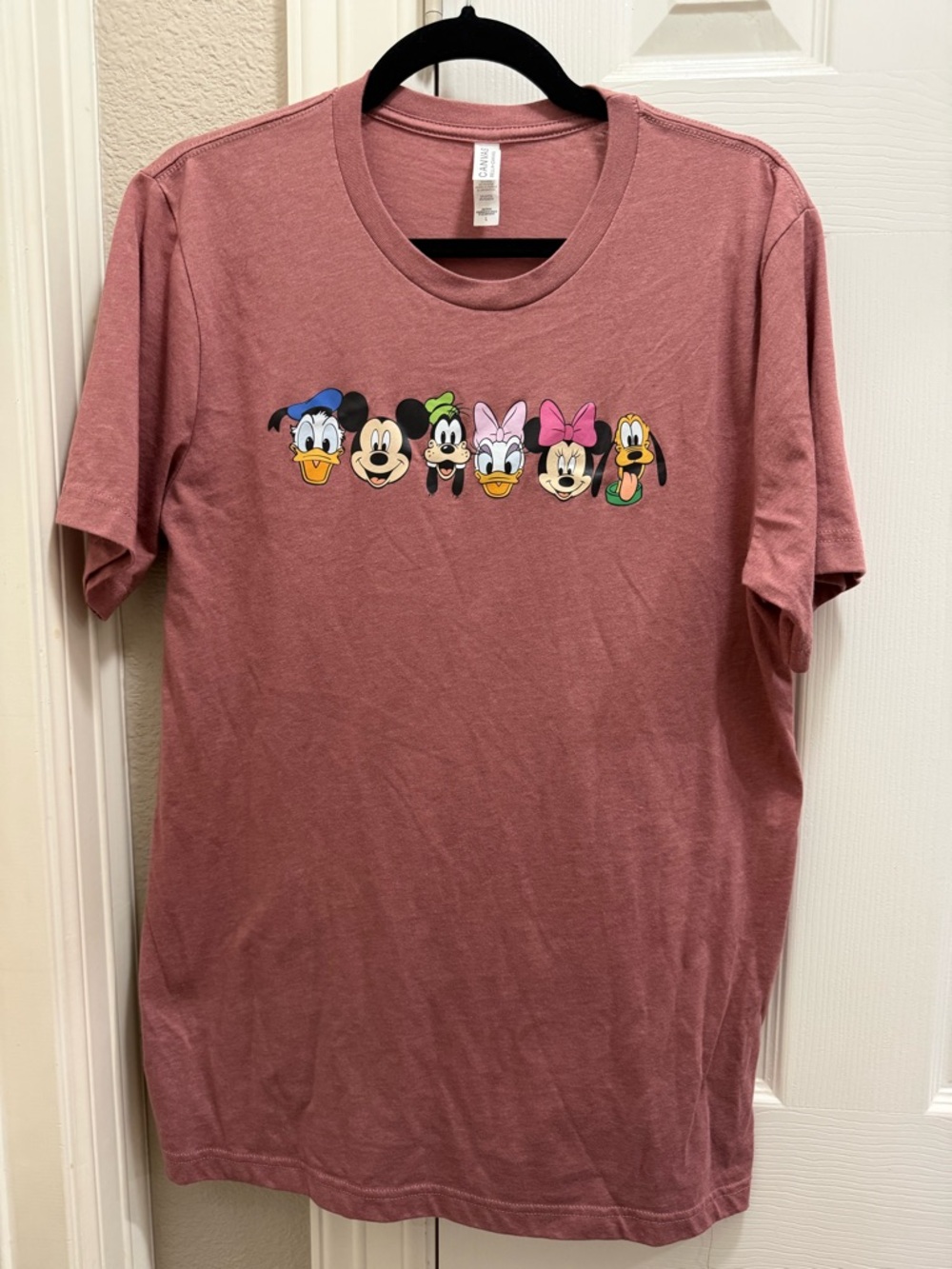 Bella Canvas Mauve Short Sleeve Tee with Disney Character Faces